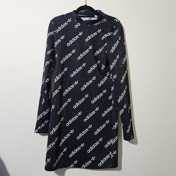 Adidas Long Sleeve Logo Dress - Picture 1 of 8